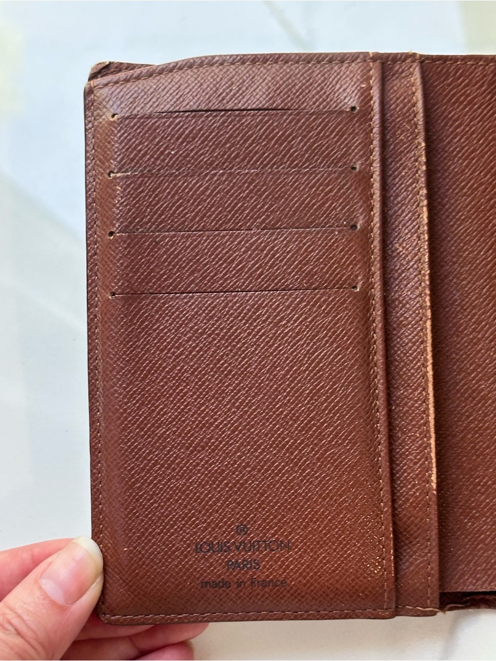 VINTAGE LOUIS VUITTON LV Monogram Brown Canvas Kisslock Wallet Brass Gold - Picture 6 of 16